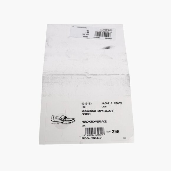 Versace Croc Embossed Medusa '95 Loafers Size 39.5 US 9.5 Black Leather Flat - Picture 15 of 15